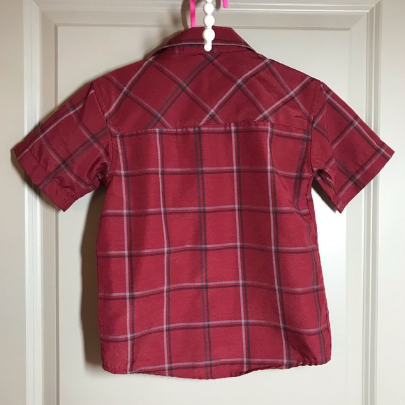 Swiss Cross Maroon Button Down Shirt 4T - Picture 2 of 3